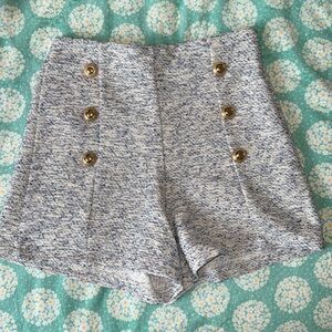 Zara tweed shorts high waisted